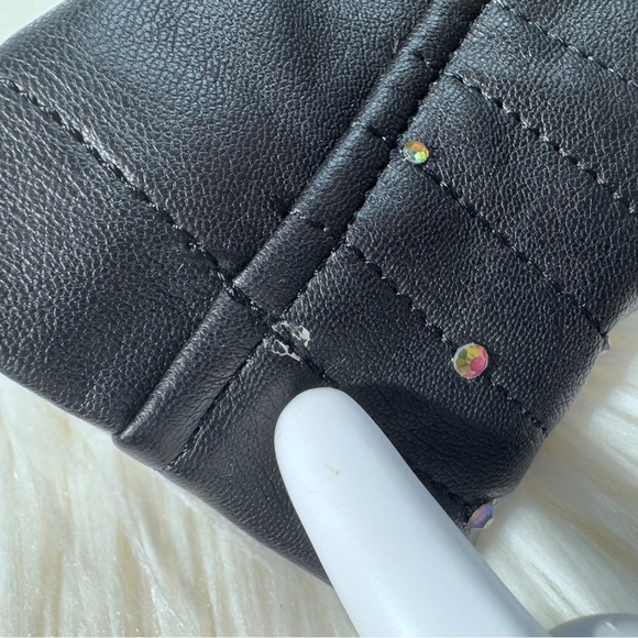 H&M Faux Leather Studded Moto Jacket Size 3-4 - Picture 7 of 10